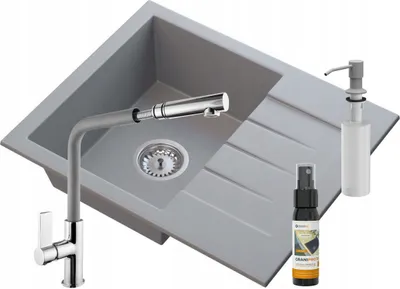 Obrázek produktu pro Granitan | Granitový dřez MILANO - Béžový - Vestavný s baterií a odkapávačem - Vysoce kvalitní design