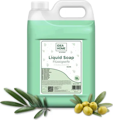 Produktbild von IDEA HOME FRAGANTE Handseife Flüssig 5L - Seife Kanister für alle Hauttypen - Gut Schäumende Flüssigseife 5 Liter - Cremeseife - OLIVE