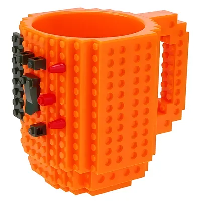 Obrázek produktu pro Kreativní Kostkový Hrnek 350 ml Oranžový Ideální Pro Fanoušky Kostek
