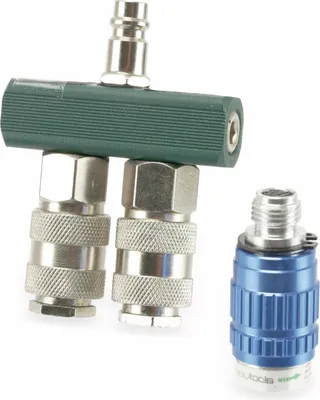 Obrázok produktu pre DAYTOOLS rozdeľovač stlačeného vzduchu DLV2, 2-cestný, regulátor objemu vzduchu (¼")