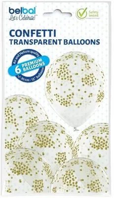 Image de Ballons à confettis, 30 cm, lot de 6 - Aliga