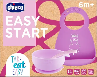 Produktbild von Chicco Silikon Mahlzeiten-Set, 3-Tlg. 6M+ Pink