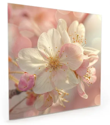 Produktbild von Küchenrückwand Spritzschutz Glas mit Motiv Blühende Blüten 40 x 40 cm