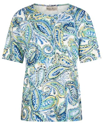 Produktbild von Barbara Lebek Damen T-Shirt Paisley Blau Grün Gelb