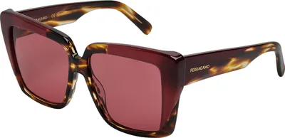 Image de FERRAGAMO SF1060SN 215 STRIPED BROWN/PURPLE 55/14/140 FEMALE Lunettes de soleil