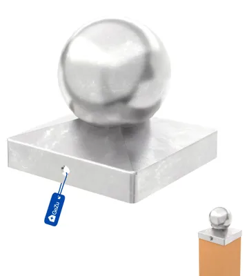 Produktbild von Pfostenkappe Kugel Stahl feuerverzinkt 71 x 71 mm Zaunkappe Schutzkappe Pfostenabdeckung