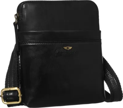 Obrázek produktu pro Peterson pánská crossbody taška z přírodní kůže černá 19x16 cm