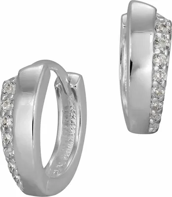 Produktbild von SilberDream Creolen für Damen 925 Silber weiß Zirkonia Ohrringe 13mm SDO397W