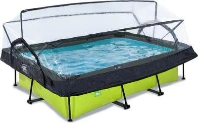 Produktbild von EXIT Lime Pool 220x150x65cm mit Filterpumpe und Abdeckung - grün