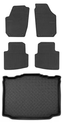 Obrázok produktu pre Gumové autokoberce SolidPRO + vaňa kufra pre: Skoda Roomster 2006-2015 5 ks