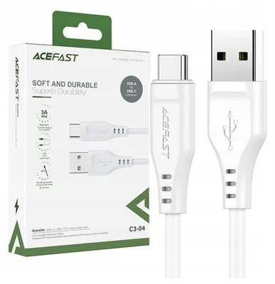 Image de Acefast Usb - Câble Usb Type C 1.2M, 3A Blanc (C3-04 Blanc)