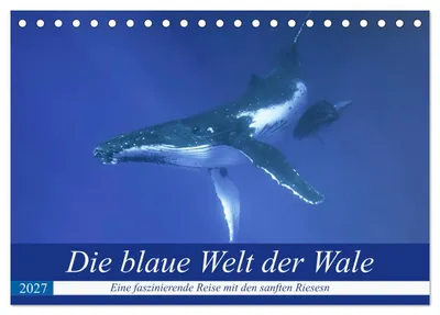 Produktbild von Die blaue Welt der Wale (Tischkalender 2027 DIN A5 quer), CALVENDO Monatskalender