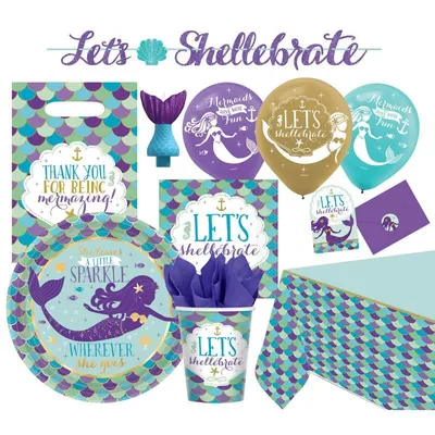 Produktbild von Partyset Mermaid Wishes 56 Teile