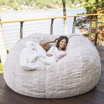 Produktbild von (5ft/150*75cm, White)sedací vak Chair CoverChair Cushion, Multifunctional sedací vak, Soft and Comfortable sedací vak Cover, Living Room Bedroom Furniture (cover only, no filler)