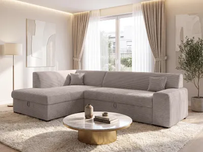 Produktbild von AX LIVING Couch für Wohnzimmer Lucera 260 cm Beige Schlafsofa L
