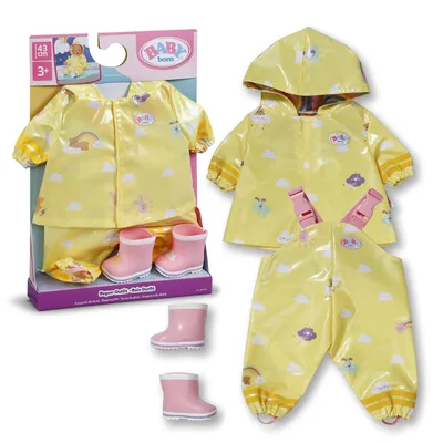 Produktbild von BABY born Regen-Outfit mit Mantel, Hose & Gummistiefeln für 43 cm Puppen