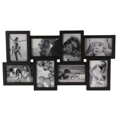 Image de Cadre photo Excellent Houseware, polypropylène/verre, 59 x 31 x 2,5 cm, 8 photos, noir