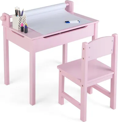 Immagine prodotto di Set da tavolo per attività per bambini con sedia, rosa, contenitore