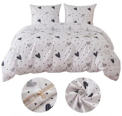 Zdjęcie produktu dla Komplet Pościeli 200x200 z 2 Poszewkami 70x80 w Serduszka SWEET HEARTS