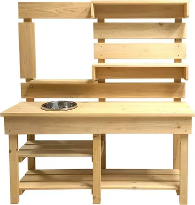 Produktbild von HOME DELUXE - Matschküche MANDU - Maße: 103 x 35 x 110 cm - aus Tannenholz, inkl. komplettem Zubehör I Spielküche Outdoor Spielzeug Kinderküche Outdoorküche
