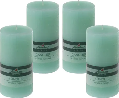Produktbild von 4er Set Adventskranzkerzen "Raureif" Mint 150/78 mm