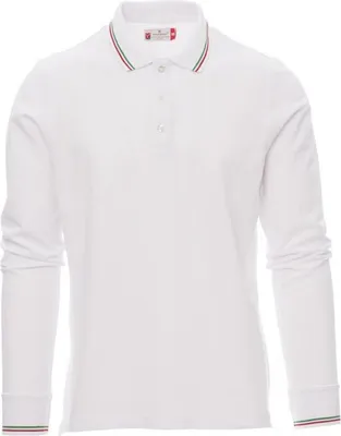 Produktbild von Langarm Poloshirt "AVIAZIONE" - Payper Weiss/Italien XXL