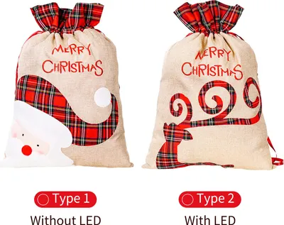 Productafbeelding van Kerstcadeauverpakkingen met koord, elkenmotief, herbruikbaar