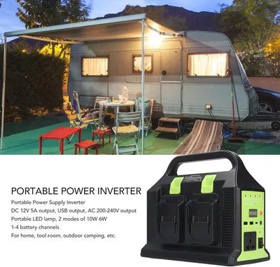 Immagine prodotto di Alimentatore portatile da 300 W con porta USB e lampada a LED per il campeggio