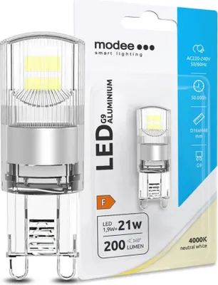Obrázok produktu pre Modee Lighting LED žiarovka G9 hliník 1,9W 4000K