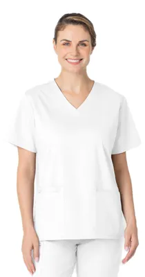 Image de WonderWink, débardeur ample pour femmes, col en V, blanc/motifs "jardin opulent", taille 4X