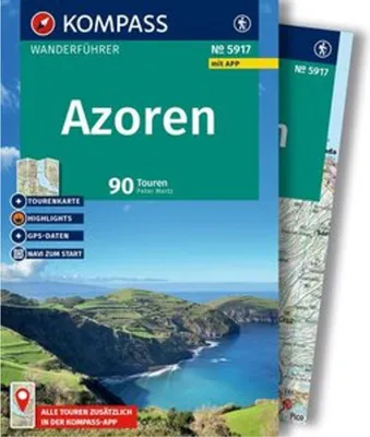 Obrázok produktu pre KOMPASS Wanderführer Azoren, 90 Touren mit Extra-Tourenkarte