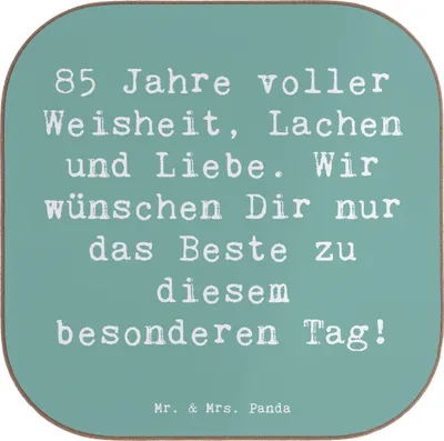 Produktbild von Mr. & Mrs. Panda Tischschoner Spruch 85. Geburtstag - Meeresbrise - Geschenk, Untersetzer für Gläser, Coaster, Happy Birthday, gläseruntersetzer, Glückwunsch, Erinnerung