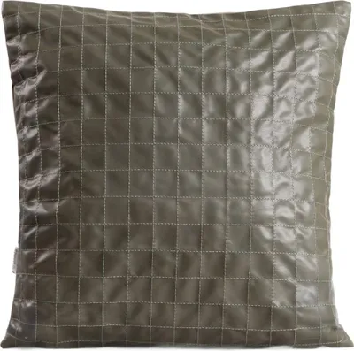 Produktbild von HOMLA KATAD Kissenbezug aus Ökoleder mit Ziernähten grün 45x45cm