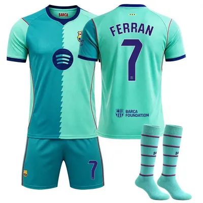 Immagine prodotto di #7 FERRAN Seconda partita fuori casa del Barça, 26-27 (La Liga) maglia da calcio per bambini e adulti TAGLIA:XS