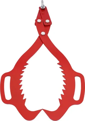 Produktbild von Forstzange - Holzzange zum Heben und Ziehen - Tragkraft 1000 kg - Maulöffnung 0–63,5 cm - Für Stämme Ø 63,5 cm - Kohlenstoffstahl - Materialstärke 8 mm - Rot