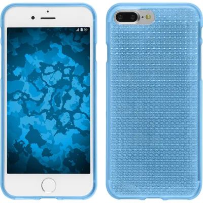 Produktbild von PhoneNatic Case kompatibel mit Apple iPhone 8 Plus - hellblau Silikon Hülle Iced + 2 Schutzfolien