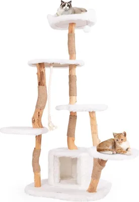 Image de Arbre à chat de 168 cm avec plateformes, grotte et poteaux en sisal