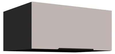 Produktbild von Aufsatzschrank Hochschrank 80 cm Küche ARONA Kaschmir beige + Schwarz matt Küchenzeile Küchenblock