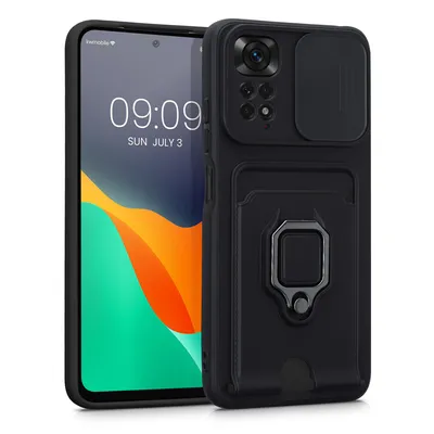 Produktbild von kwmobile Handyhülle kompatibel mit Xiaomi Redmi Note 11 / Note 11S - Softcase mit Kameraschutz - Kartenfach - Schwarz