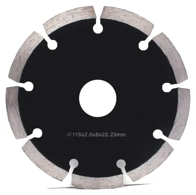 Imagen del producto de Disco de corte segmentado para piedra y hormigón, de 115 mm de diámetro y 8 mm de altura de segmento