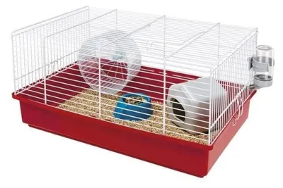 Obrázok produktu pre Klietka pre škrečka, Ferplast, plast/kov, červená/sivá