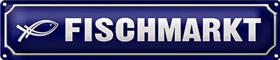 Produktbild von Blechschild Straßenschild 46x10cm Fischmarkt Dekoration