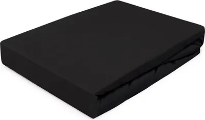 Produktbild von Spannbettlaken mit Gummiband, Jersey 90x200cm Schwarz