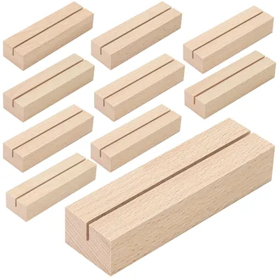 Produktbild von Tischkartenhalter Menükartenhalter Kartenständer Holz - 10 x 3 x 2 cm - 10 Stück - Naturholz