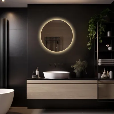 Produktbild von LoXa Badspiegel Lena rund 70x70 cm mit LED-Beleuchtung, dimmbar, Antibeschlag, einstellbare Farbtemperatur