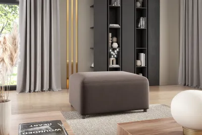 Produktbild von Polsterhocker Designerhocker Hocker MEGAN in Stoff Salvador Braun