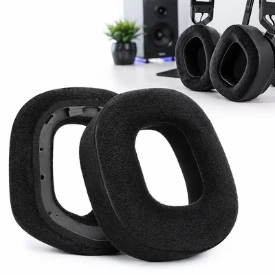 Produktbild von Corsair HS80 RGB Ohrpolster, Ersatz Ohrpolster aus Velours mit Memory Foam, kompatibel mit HS80 RGB Wireless USB Max Headset, Gaming Zubehör Schwarz