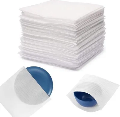 Immagine prodotto di Pellicola protettiva da imballaggio, 100 fogli, 30 x 30 cm, spessore 2 mm, a bolle d'aria e in schiuma per traslochi e spedizioni.