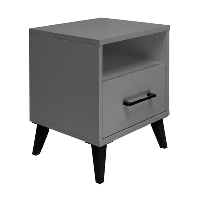 Produktbild von Nachtschrank Oslo mit Schublade & Ablagefach Modernes Design für Ihr Schlafzimmer, Anthrazit