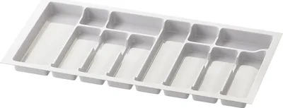 Produktbild von Bestecklade für Schubladen 90 cm Breite 83 cm x Tiefe 43 cm Auf Maß zuschneidbar mit 12 Fächern Farbe: weiß Bestecklade Organizersystem